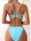 billige Bikinisett-Dame Badetøy Bikini 2 stk Frekk Badedrakt Åpen rygg Tynn Ferie Strand Klær Leopard Stroppeløs Ermeløs Badedrakter