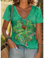 cheap St Patrick&#039;s T-shirts-St. Patrick Women&#039;s T Shirt Floral Shamrock Stylish Casual Short Sleeve V Neck Regular Tops Daily Print Green Summer