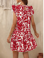 cheap Casual Floral Dresses-Women's Mini Dress Casual Dress Tank Dress Stylish Casual Vacation Daily Regular Fit Leaf Sleeveless Crew Neck Black Yellow Red Navy Blue Summer