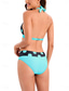 voordelige Bikinisets-Dames Zwemkleding Bikini 2 stuks Brutaal Zwempak Blote rug Slank Vakantie Strand Kleding Bloemig Geometrisch Halternek Mouwloos Badpakken