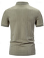 abordables Polo classique pour homme-Homme Haut en Tricot Côtelé Texturé Travail Occasionnel Revers Col Polo Côtelé Manche Courte Basique Moderne Bloc de Couleur Boutons Printemps &amp; Été Coupe Slim Gris foncé Noir Blanche Kaki Haut en