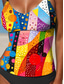 cheap Tankinis-Women&#039;s Swimsuits Tankini 2 Piece Cheeky Swimsuit Backless Vacation Beach Wear Geometric U Neck Sleeveless Bathing Suits