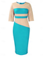 cheap Bodycon Club Dresses-Women&#039;s Midi Dress Casual Dress Bodycon Elegant Stylish Casual Vacation Daily Regular Fit Color Block 3/4 Length Sleeve Crew Neck Black White Red Royal Blue Summer