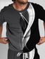 voordelige Bedrukte T-shirts voor heren-Voor heren Meetkundig Lijn 2 stuks T-shirts sets Zomer tops Korte mouw Korte broek Strakke ronde hals Sport Casual Buiten Vakantie Urheilu 3D-afdrukken Zomer Roodborstje Rood Wit as-gekleurde