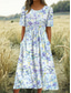 cheap Floral Dress-Women&#039;s Mini Dress Petite Dress T Shirt Dress Tee Dress A Line Dress Summer Dress Vacation Stylish Casual Vacation Daily Regular Fit Floral Graphic Short Sleeve Crew Neck Light Blue