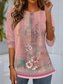 cheap Floral tee-Women&#039;s T Shirt Floral Casual Long Sleeve Crew Neck Regular Tops Daily Print Pink Spring Fall