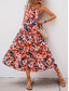 voordelige Vakantiejurken-Dames Maxi-jurk Casual jurk Swingjurk A lijn jurk Stijlvol Casual Vakantie Dagelijks Normale pasvorm Bloemig Mouwloos Bandje Oranje Zomer