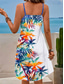 cheap Hawaiian Dress-Women's Mini Dress Casual Dress Petite Dress Sundress Summer Dress Casual Vacation Daily Holiday Regular Fit Leaf Sleeveless V Neck Blue Summer