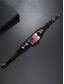baratos Acessórios-Pulseira de Couro com Estampa da Bandeira Americana – Estilosa Com Corda Trançada com Acentos de Metal e Madeira para Ocasiões Casuais e Patrióticas