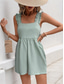 cheap Rompers-Women&#039;s Normal Romper Active Solid Color Sleeveless Square Neck Backless Pocket Vacation Daily Regular Fit Green Summer