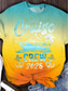 cheap Tie Dye&amp;Gradient tee-Women&#039;s T Shirt Ombre Graphic Casual Short Sleeve Round Neck Regular Tops Daily Print Orange Summer