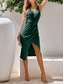 cheap Plain Dress-Women&#039;s Midi Dress Summer Dress Solid Color Bodycon Dress Off The Shoulder Dress Semi Formal Wedding Guest Engagement Cocktail Party Regular Fit Graphic Sleeveless V Neck Black Green Light Blue