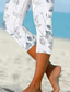 billige Blusedresser for kvinner-Kvinners leggings capri bukser høy elastisitet mote full lengde midje lagdelt trykk uformell daglig sølvgrå sommer vanlig passform