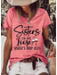 voordelige Kerst T-shirts-Dames T-shirt Brief Basic Casual Lange mouw Strakke ronde hals Normale tops Dagelijks Weekend Afdrukken Wit Blozend Roze blauw Grijs Zomer