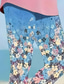 olcso Virágmintás-Női leggings capri szárú nadrág magas elaszticitás nyaralás divat hawaii bokáig érő közepes derék virágos nyomtatás hőszigetelő meleg lélegző puha nyaralás hétköznapi robins tojás kék normál fazon