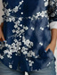 cheap Women&#039;s Floral Tops-Women&#039;s Shirt Animal Geometric Casual Long Sleeve Shirt Collar Regular Tops Work Daily Buttons Print Blue Spring Fall Winter