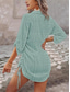 cheap Vacation Dresses-Women&#039;s Mini Dress Casual Dress Basic Casual Vacation Casual Daily Regular Fit Plain 3/4 Length Sleeve V Neck Green Summer Spring