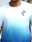 お買い得  Camisetas tropicais de férias-男性用 オンブル&#039; ココヤシ Tシャツ 半袖 Tシャツ 3Dプリント クルーネック シャツ トロピカル風 ハワイアン バケーション ストリート 日常 ブルー 夏 春 衣類 S M L XL XXL XXXL