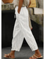 cheap Straight-Leg Pants-Women&#039;s Cotton Linen Pants Baggy Pants Linen Like Fashion Streetwear Full Length High Waist Graphic Lattice Printing Thermal Warm Breathable Soft Micro-elastic Outdoor Daily