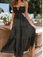 cheap Plain Dress-Women&#039;s Maxi Dress A Line Dress Sundress Solid Color Slip Dress Off The Shoulder Dress Vacation Beach Vacation Daily Holiday Regular Fit Graphic Sleeveless Strap Black White Yellow Blue Summer