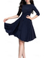 ieftine Rochii de Gală-Pentru femei Rochii Midi Rochie de epoca Elegant Epocă Fit regulat Lungime Manșon 3/4 Stil Nautic Bleumarin Verde Închis Primăvară Toamnă