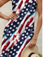 cheap Independence Day Dress-Women&#039;s Patriotic  Dress Mini Dress Casual Dress Petite Dress Sundress Summer Dress Casual Vacation Daily Holiday Regular Fit Flag Sleeveless V Neck Rainbow