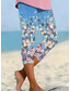 olcso Virágmintás-Női leggings capri szárú nadrág magas elaszticitás nyaralás divat hawaii bokáig érő közepes derék virágos nyomtatás hőszigetelő meleg lélegző puha nyaralás hétköznapi robins tojás kék normál fazon