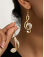 abordables Pendiente de mujer-Pendientes de nota musical de oro con detalles de diamantes de imitación: elegantes joyas colgantes para mujeres, perfectas para conciertos, fiestas y ocasiones especiales.