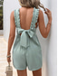 cheap Rompers-Women&#039;s Normal Romper Active Solid Color Sleeveless Square Neck Backless Pocket Vacation Daily Regular Fit Green Summer