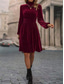 cheap Plain Dress-Women&#039;s Mini Dress Corset Dress A Line Dress Work Dresses Elegant Cocktail Vacation Work Daily Regular Fit Plain Long Sleeve Stand Collar Black Wine Green Summer