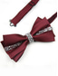お買い得  結婚 ACC-クリスタル装飾が施されたバーガンディのサテン蝶ネクタイ – 結婚式、パーティー、特別なイベントに最適なエレガントな男性用フォーマルアクセサリー