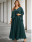cheap With Jacket-Two Piece A-Line Wedding Guest Dresses Elegant Dress Formal Tea Length Sleeveless V Neck Chiffon with Appliques free custom size