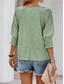 preiswerte Damen Arbeitsoberteile-Damen Hemd Bluse Feste Farbe Stilvoll Brautkleider schlicht Kurzarm Rundhalsausschnitt Normale Oberteile Täglich Patchwork Weiß Hellgrün Rosa Marineblau Sommer Frühling