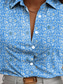 cheap Women&#039;s Boho Tops-Women&#039;s Shirt Floral Casual Long Sleeve Shirt Collar Regular Tops Work Daily Buttons Print Blue Spring Fall Winter