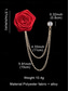 preiswerte Hochzeit ACC-Anstecknadel mit roter Rose und goldener Kette – elegantes Herren-Accessoire für Anzüge und Smokings – perfekt für Hochzeiten, formelle Veranstaltungen und besondere Anlässe
