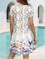 cheap Boho Dress-Women&#039;s Mini Dress Casual Dress Elegant Vacation Vintage Daily Regular Fit Floral Graphic Ditsy Floral Short Sleeve Crew Neck White Summer Spring