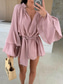 cheap White Casual Dresses-Women&#039;s Mini Dress Casual Dress Spring Dress Elegant Casual Daily Regular Fit Solid Color Long Sleeve V Neck Black White Pink Red Fall