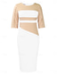 cheap Bodycon Club Dresses-Women&#039;s Midi Dress Casual Dress Bodycon Elegant Stylish Casual Vacation Daily Regular Fit Color Block 3/4 Length Sleeve Crew Neck Black White Red Royal Blue Summer