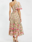 cheap Floor Length-Floral Embroidered A-Line Dress Mother of the Bride Dress Elegant Vintage One Shoulder Ankle Length Tulle Short Sleeve with Flower Wedding Guest Dress 2025