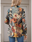 cheap Floral Tops-Women&#039;s Shirt Floral Casual Long Sleeve Shirt Collar Regular Tops Work Daily Buttons Print Blue Spring Fall Winter
