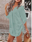 cheap Vacation Dresses-Women&#039;s Mini Dress Casual Dress Basic Casual Vacation Casual Daily Regular Fit Plain 3/4 Length Sleeve V Neck Green Summer Spring