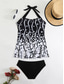 cheap Swimdresses-Women&#039;s Swimwear Bikini 2 Piece Cheeky Swimsuit Backless Slim Vacation Beach Wear Camo U Neck Sleeveless Bathing Suits