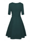 ieftine Rochii de Gală-Pentru femei Rochii Midi Rochie de epoca Elegant Epocă Fit regulat Lungime Manșon 3/4 Stil Nautic Bleumarin Verde Închis Primăvară Toamnă