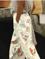 cheap Straight-Leg Pants-Women&#039;s Cotton Linen Pants Baggy Pants Linen Like Fashion Streetwear Full Length High Waist Floral Graphic Animal Printing Thermal Warm Breathable Soft Micro-elastic Outdoor Daily Light Yellow