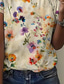 cheap Floral tee-Women&#039;s T Shirt Floral Stylish Casual Short Sleeve Crew Neck Regular Tops Daily Print off-white Summer