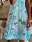 levne Boho šaty-Dámské mini šaty casual šaty elegantní tropické havajské denní pravidelný střih květinové krátký rukáv kulatý výstřih modrá léto