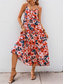 voordelige Vakantiejurken-Dames Maxi-jurk Casual jurk Swingjurk A lijn jurk Stijlvol Casual Vakantie Dagelijks Normale pasvorm Bloemig Mouwloos Bandje Oranje Zomer