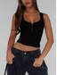 cheap Tank Tops &amp; Camis-Women&#039;s Camisole Tank Top Solid Color Stylish Sexy Casual Sleeveless U Neck Regular Tops Daily Buttons Black White Red Navy Blue Beige Summer