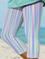 ieftine Artă și design tipar-Legginsuri pentru femei Capri Pantaloni cu elasticitate ridicată Modă Fashion Streetwear Lungime completă Talie înaltă Imprimare tartan Termic Calduros Respirable Moale pentru exterior Zi de zi alb