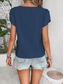 cheap Plain tee-Women&#039;s T Shirt Plain Fashion Modern Casual Short Sleeve V Neck Regular Tops Daily Weekend Buttons Black Navy Blue Orange Green Beige Summer